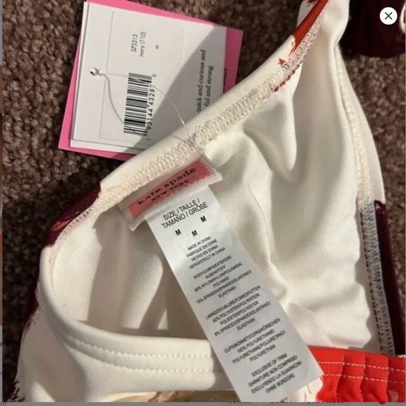 Kate Spade Just Rosy Floral Knotted Halter One Piece Swimsuit size M NWT! - Picture 7 of 11